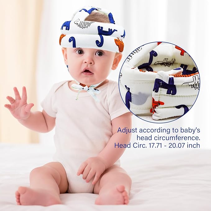 Baby Safety Helmet Baby Head Protector No Bumps for Running Walking Crawling, Safety Head Adjustable Protective Cap Headguard Hat