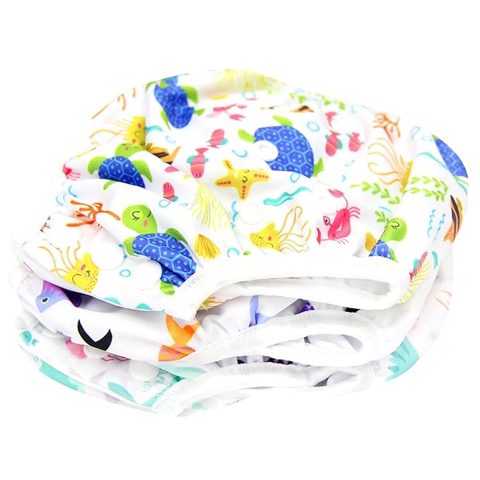 Langsprit 3 Pack Swim Diaper for Baby & Toddle,Reuseable Washable Diaper Swim for Swimming Lesson & Baby Shower Gifts