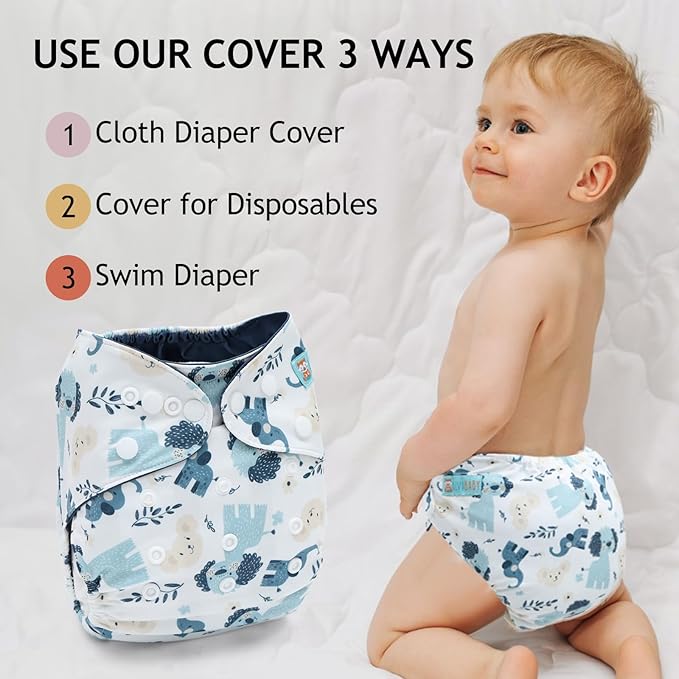 ALVABABY Baby Cloth Diaper Cover, Swim Diaper,Nappy Shell Baby Girls and Boys