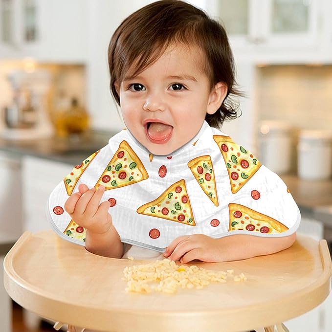 vvfelixl Baby Burp Cloths Delicious Sliced Pizza Baby Newborn Cotton Burping Cloths Set Baby Washcloths 4 Pack