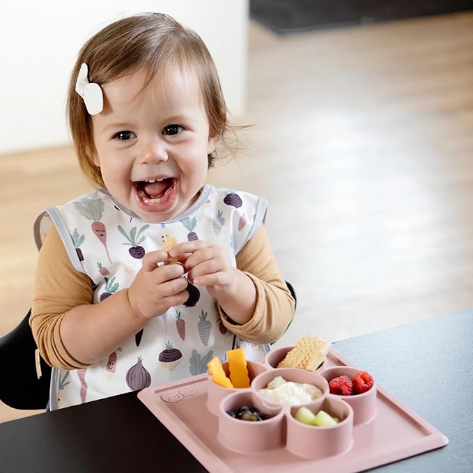BapronBaby Root Veggies Bapron - No Neck Tie Safer Bib for Baby & Toddler - Soft Waterproof Stain Resistant - Machine Washable - Sz Baby/Toddler 6m-3T