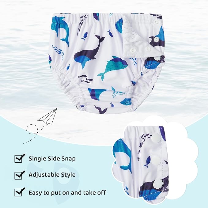 Durio Reusable Swim Diapers for Baby Toddler Newborn Washable Water Diapers for Swimming Beach Essentials