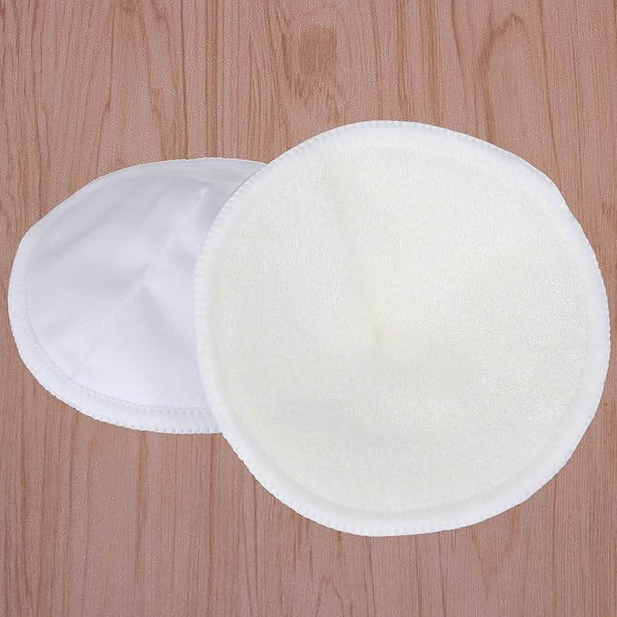 Pinowu Nursing Breast Pads with Laundry Bag (12pcs) - Contoured Breastfeeding Nipple Pad (Pastel Touch, 4.5 inch)