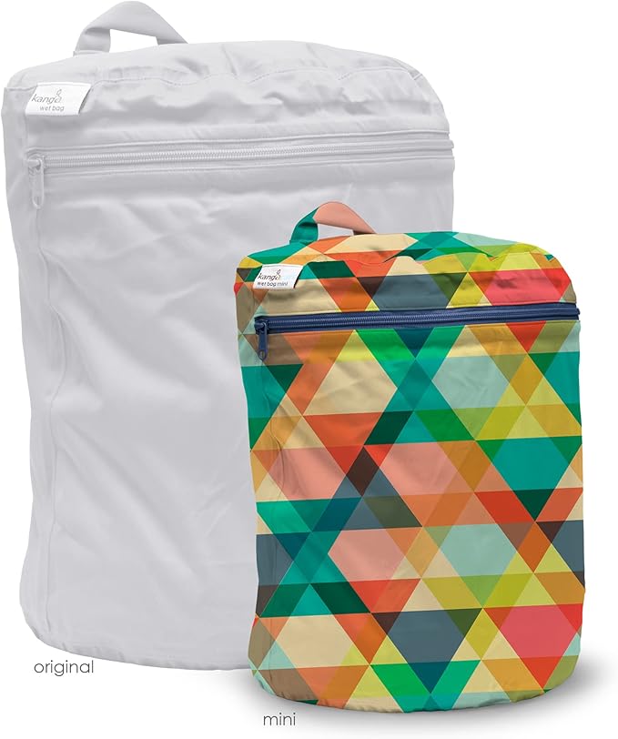 Kanga Care Wet Bag MINI Seam Sealed Waterproof 3D Dimensional for Baby Cloth Diapers, Travel, Beach, Pool, Gym, Swim | Finn