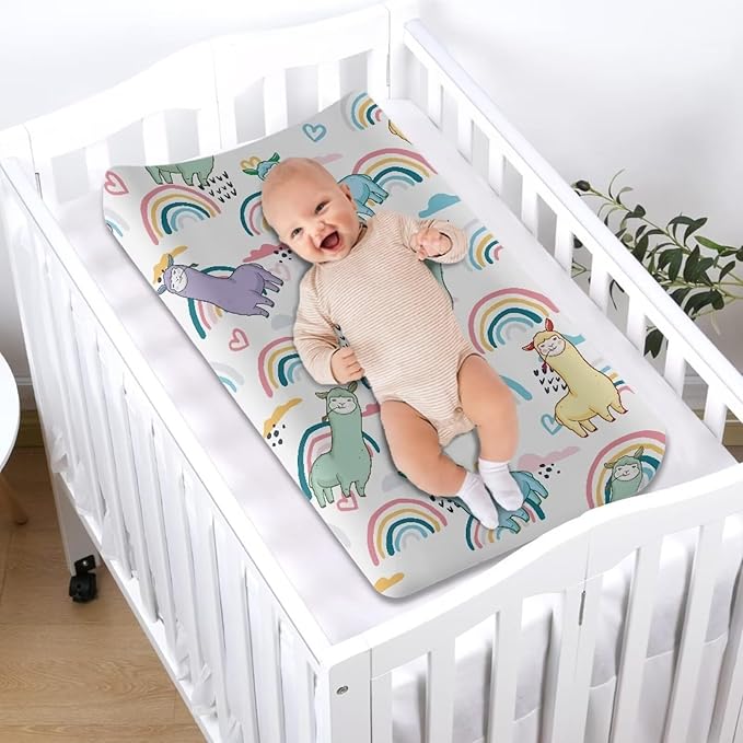 Alpaca Baby Changing Pad Cover Stain Resistant Waterproof Changing Table Cover Stretchy Breathable Diaper Changing Mat Cover Infant/Toddler