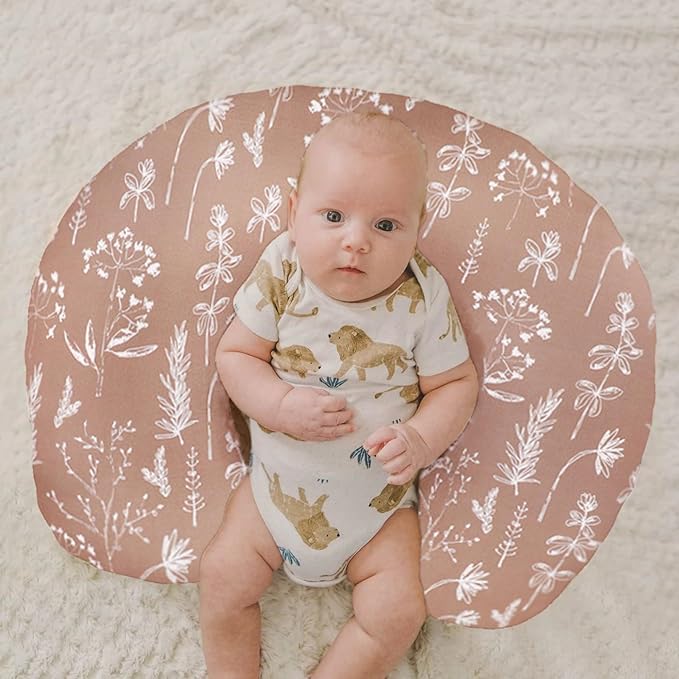 Little Jump Western Wild Flowers Nursing Pillow Cover Slipcover for Breastfeeding Pillows, Soft and Comfortable Safely Fits On Standard Infant Nursing Pillows (2 Pack Vintage Floral)