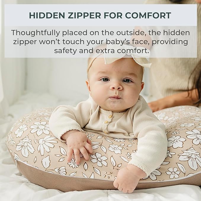 Pobibaby 1-Pack Premium Nursing Pillow Cover - Ultra Soft & Stretchy 96% Cotton, Breastfeeding Pillow Cover for Baby Boys and Girls (Meadow)