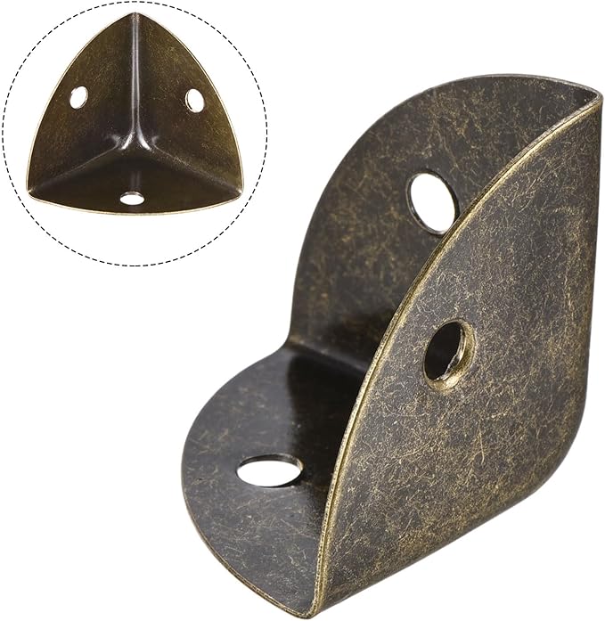 uxcell 30x30x30mm Metal Box Corner Protectors Edge Guard Iron Bronze Tone 10pcs for Table Corners and Desk Corners