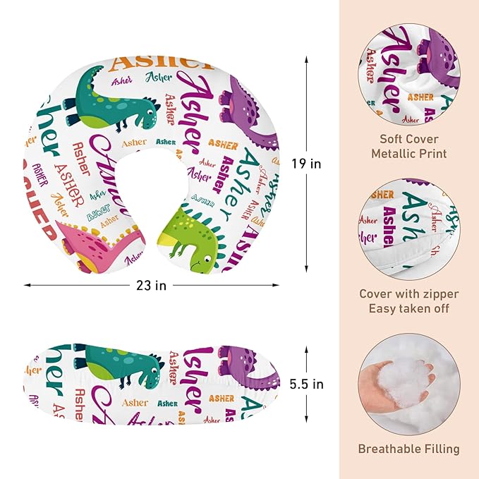 Dyoart Baby Nursing Pillow Cover,Personalized Comfortable Nursing Covers,Custom,Breastfeeding Pillow Slipcover for Bottle Feeding,Custom for Toddler Infant,Dinosaur(one Size)