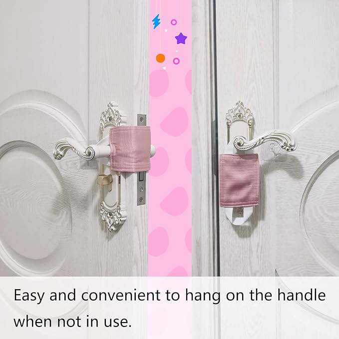 Baby Proof Door Silencer & Cloth Latch Cover, Quiet Close Anti-Slam Pads to Prevent Slamming and Accidental Locking, for Nursery and Toddler Safety (3, Pink, 4.1 * 3.1 inches)