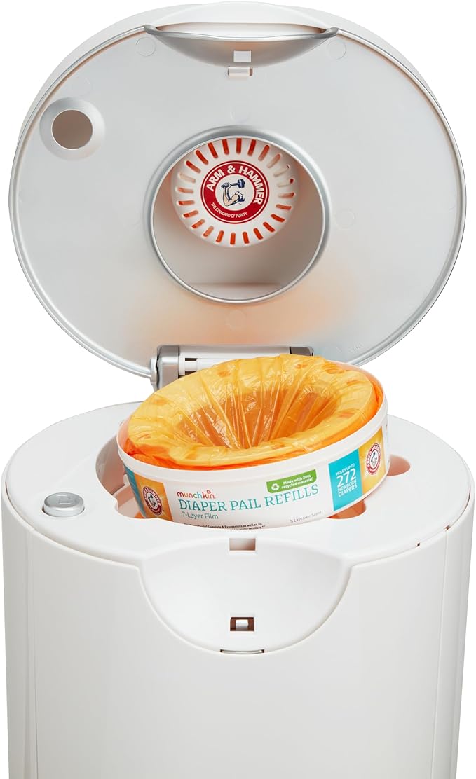 Munchkin® Arm & Hammer Diaper Pail Refill Rings, Holds up to 2,176 Newborn Diapers, 8 Pack