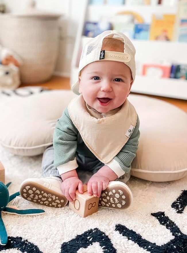 DiaperSquad's 100% Organic Cotton Baby Drool Bibs, Super Absorbent & Adjustable Baby Bibs for Drooling and Teething