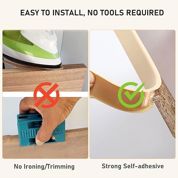 16.4ft U-Shape Edge Banding, HeiPen Self Adhesive Rubber Edge Trim, TPE Flexible Furniture Edge Protector for Wood Veneer Cabinet Repair Furniture Restoration (25mm, Gray, 1)