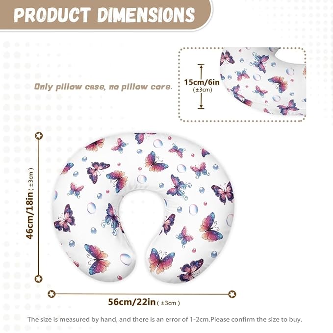 Sunflower Pillow Cover Girls Baby, Breastfeeding Pillow Cover for Baby, Snug Fits Newborn Nursing Pillow Case, Super Soft Breathable