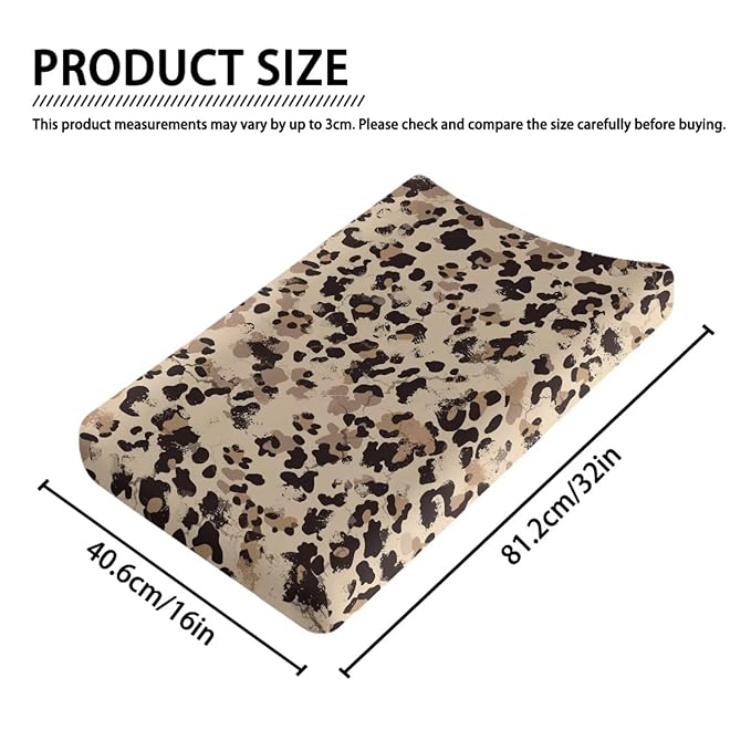 Leopard Print Diaper Change Table Covers Easy to Install Girl Changing Pad Cover with Elastic Edge Easy to Install Cradle Mattress Sheets for All Season