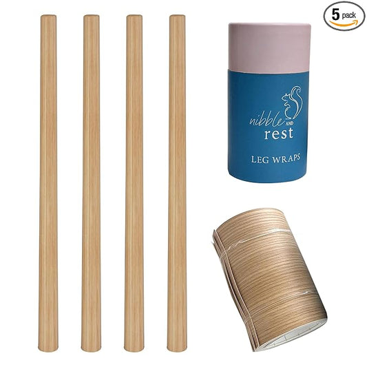 Nibble and Rest Highchair Decorative Leg Wraps, Bamboo Style, Highchair Accessories, Compatible with IKEA Antilop Highchair, Includes 4 Pre-Cut Adhesive Strips