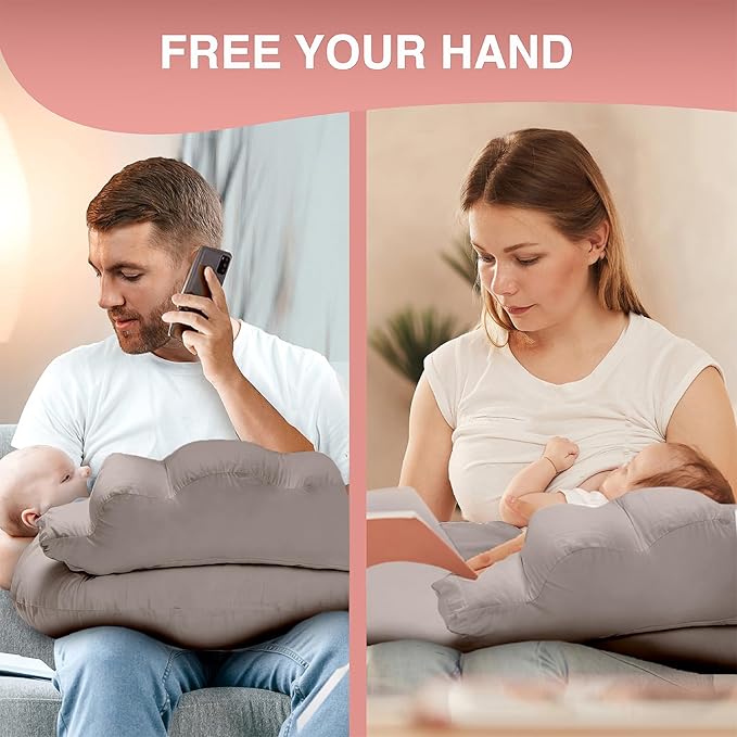 PILLANI Nursing Pillow, Breastfeeding Pillows for Enhanced Safety & Comfort for Mom & Baby, Removable Cotton Cover, Adjustable Waist Strap, Breastfeeding Essentials, Baby Registry Search