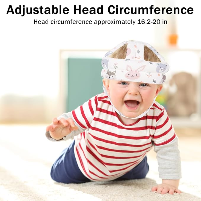 Baby Head Protector for Crawling Walking, Baby Helmet Adjustable No Bumps and Soft Cushion, Infant Safety Cap for Kid Learning to Walk