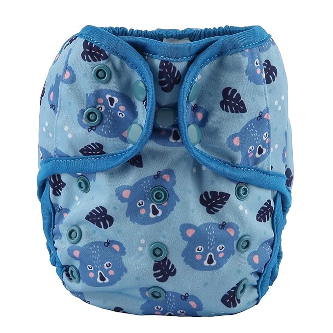 Baby Diaper Cover Nappy One Size 8lbs to 36lbs (Blue Bears)