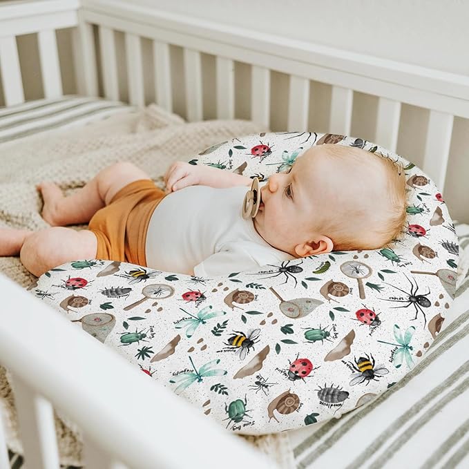 Hunt Baby Nursing Pillow Covers for Boy Girl Bees Snails Dragonflies Nursing Slipcovers for Breastfeeding Pillows Outdoors Explore Soft Stretchy Removable Cover for Newborn Infant