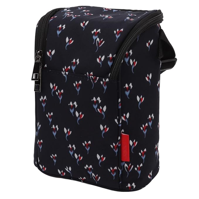 Garosa Breast Milk Storage Bags Insulated Cooler Bag for Nursing Mom Large Capacity Bottle Storage Thermal Tote Pouch Stylish Floral Black Lunch Keeper Portable Milk Cooler