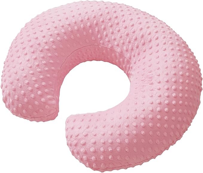 Nursing Pillow, Breastfeeding Pillows with Removable Cover for Mom with Breathable Filling, Ergonomic Baby Feeding Essentials for Bottle and Breastfeeding (Pink)
