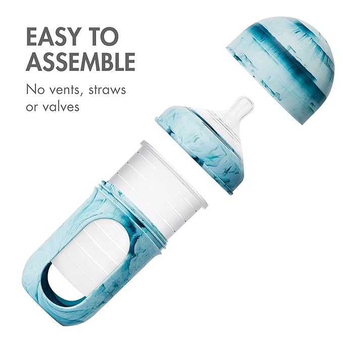 Boon Nursh Reusable Baby Bottles - Collapsible Silicone Pouch Design, Everyday Essentials