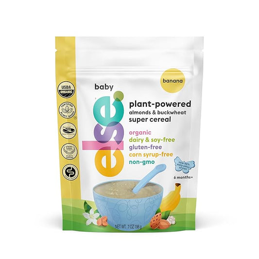 Else Nutrition Baby Cereal Stage 1 for 6 months+, High Iron, Plant Protein, Organic, Whole foods, Vitamins and Minerals (Banana-High Iron, 1 Pack)