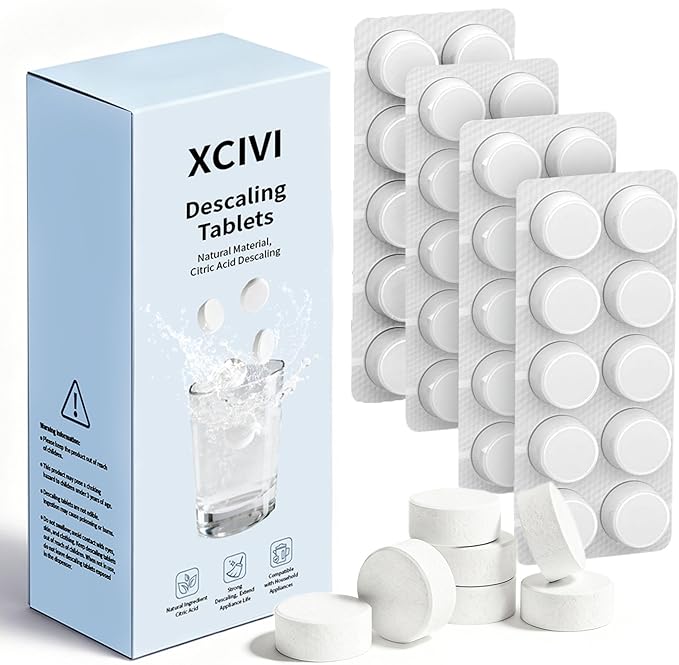 40 Count Descaling Tablets Compatible with Baby Brezza, Momcozy, Papablic & All Brands, Fit for Bottle Washers, Baby Food Maker, Warmers, Sterilizers & Formula Makers, Remove Milk Stains & Limescale