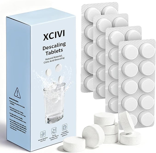 40 Count Descaling Tablets Compatible with Baby Brezza, Momcozy, Papablic & All Brands, Fit for Bottle Washers, Baby Food Maker, Warmers, Sterilizers & Formula Makers, Remove Milk Stains & Limescale
