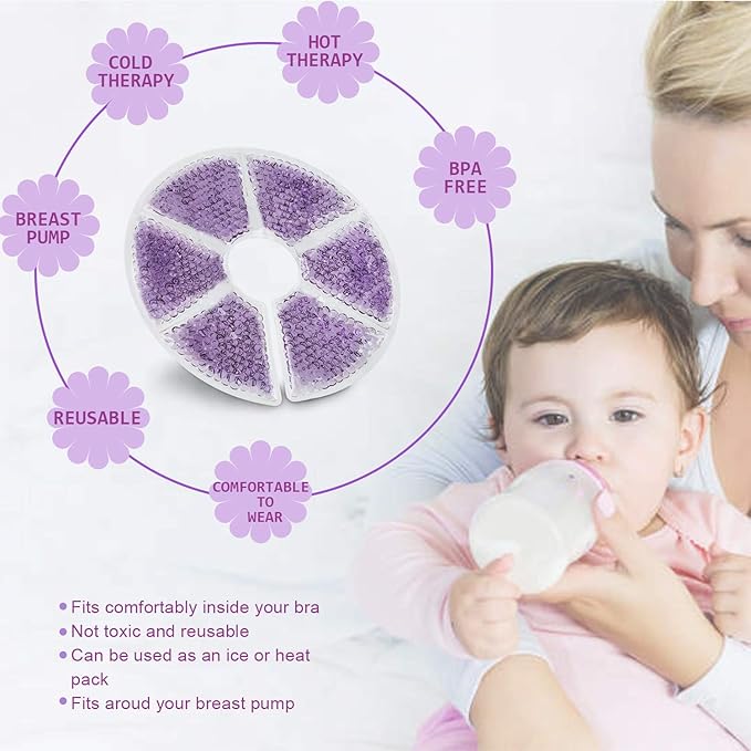 Breast Therapy Pads, Hot Cold Breastfeeding Gel Pads, Breastfeeding Essentials and Postpartum Recovery, Nursing Breast Pads Pain Relief for Mastitis