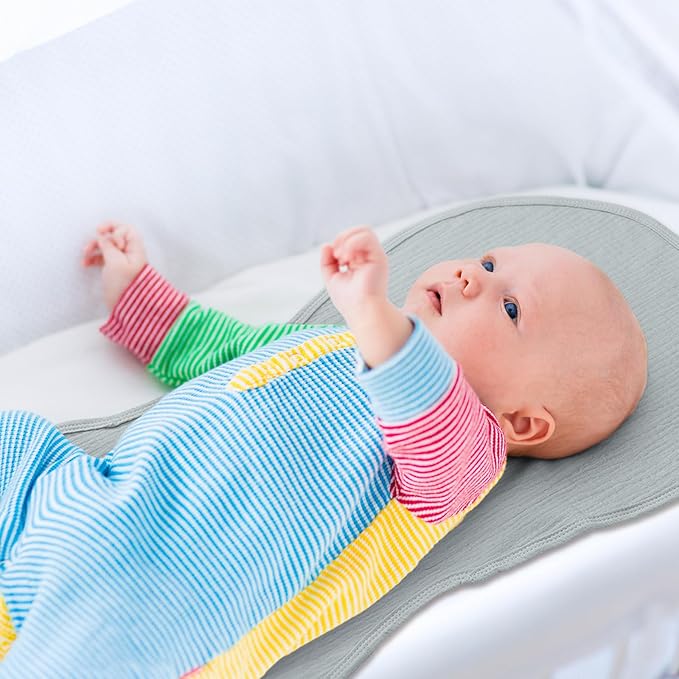 Hahafelt 3 Pcs Changing Pad Liners Fits in Peanut Shape Changing Pad Waterproof Diaper Mats Organic Cotton Peanut Mats are Warm on a Baby's Back, Washable Reusable(Wild Duck,Blue)