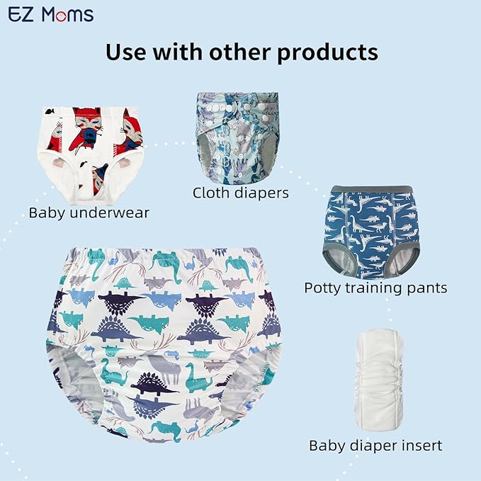 EZ Moms 10 Pack Waterproof Diaper Cover Plastic Underwear Covers for Potty Training Breathable and Reusable Diaper Covers for Boys Plastic Diaper Covers for Toddlers Comfortable Diaper Cover Boys 1T