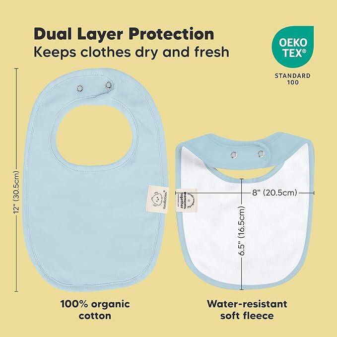 8-Pack Organic Baby Bibs for Boys, Girls - Soft Cotton Drooling and Teething Bibs for Baby Girl & Boy, Extra Absorbent, Easy To Clean & Put On for Toddler, Newborn, Infant 0-24 Months (Dawn)