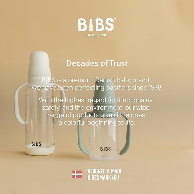 Bibs | Baby Bottle Handle | Easy & Comfortable Grip | Non-Slip Surface | BPA-Free | Dishwasher Safe | BIBS Baby Bottle Accessories | Sage