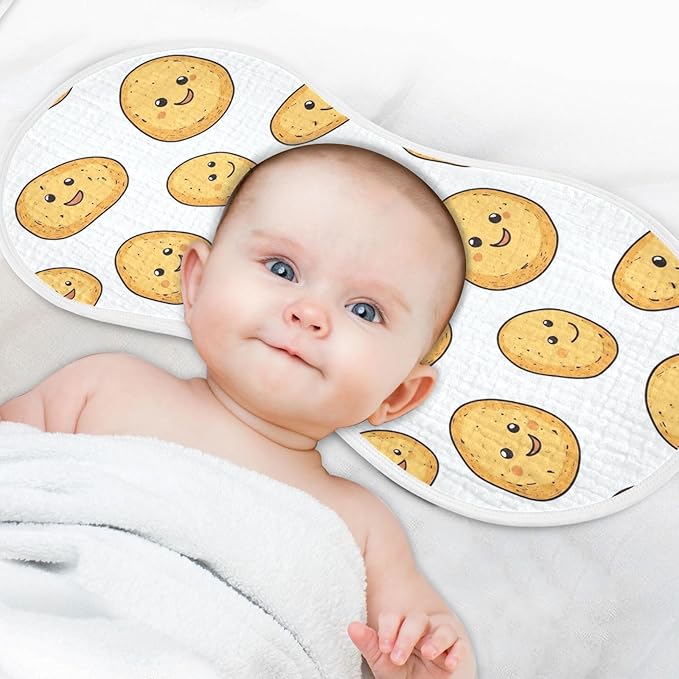 vvfelixl Baby Burp Cloths Potato Baby Baby Newborn Cotton Burping Cloths Set Baby Washcloths 4 Pack
