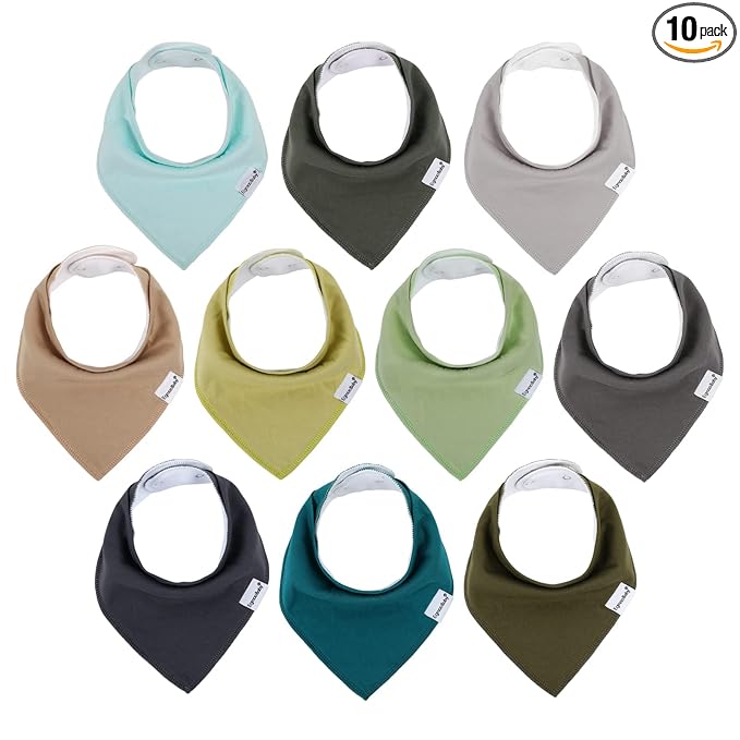 Baby Bandana Drool Bibs for Boys Girls,Super Absorbent Triangle Baby Bibs for Drooling and Teething,100% Cotton Soft for Infant,Newborn 10Pack