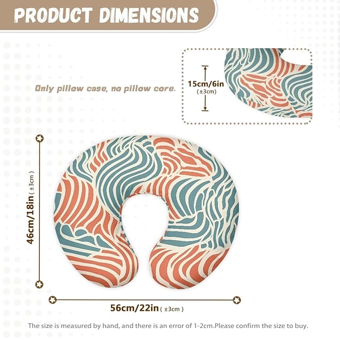 Spiral Stripe Stretchy Nursing Pillow Covers Abstract Line Soft Snug Fits On Infant Nursing Pillow, Aesthetic Art Newborn Feeding Pillow Case, Machine Washable