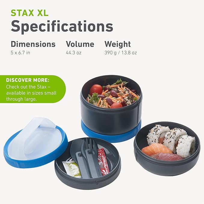 humangear STAX XL/Eat System | Modular Storage Container | Extra Large Stacking Container | BPA-Free, PC-Free, Phthalate-Free