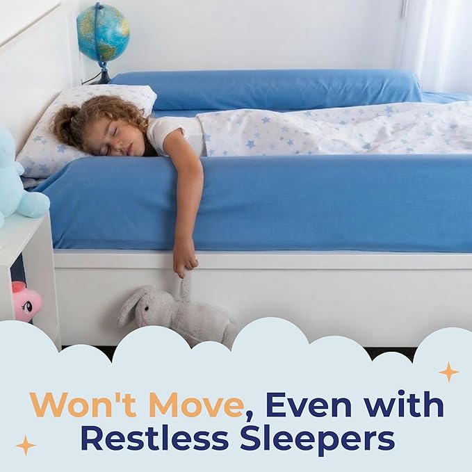 Travel Bed Rails for Toddlers (2 Pack) – Inflatable Bed Rails for Twin, Full, Queen & King Beds – Portable & Non-Slip Bed Bumpers – Water-Resistant & Durable Guard Rail