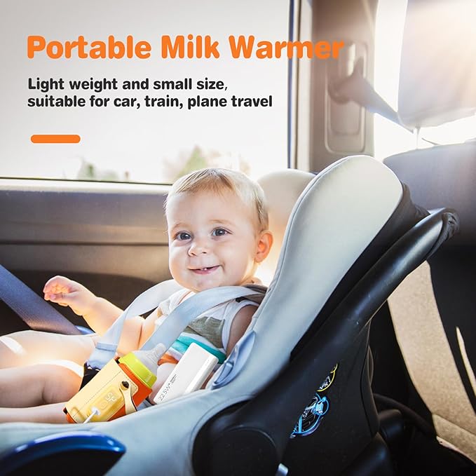 Portable Bottle Warmer, Baby Milk Warmer for All Bottles, Baby Milk Heat Keeper with Fast Charge Adapter, USB Warmer Bottle for Travel Car Home and Outing