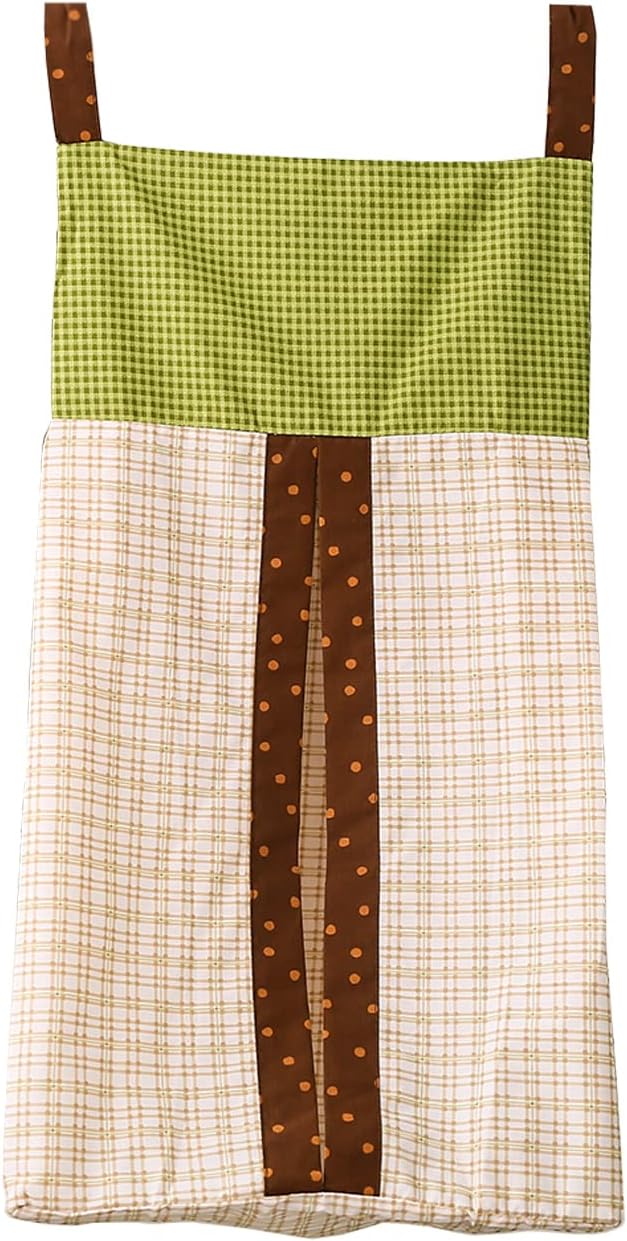 Owl / Checked Nursery Diaper Stacker 1 PC Baby Diaper Hanging Bag (Green)