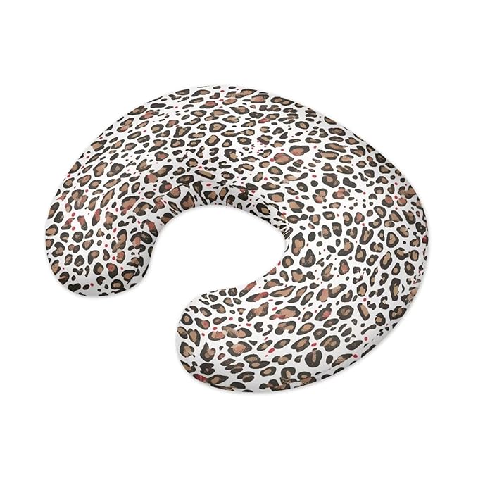 White Brown Leopard Breastfeeding Pillow Slipcover for Baby Breastfeeding Nursing Pillow Slipcovers Super Soft Lightweight and Easy to Clean