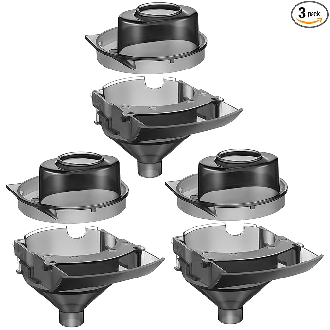 3 Sets Replacement Funnel Compatible with Baby Brezza Replacement Parts Funnel and Cover Baby Formula Dispenser, Grey