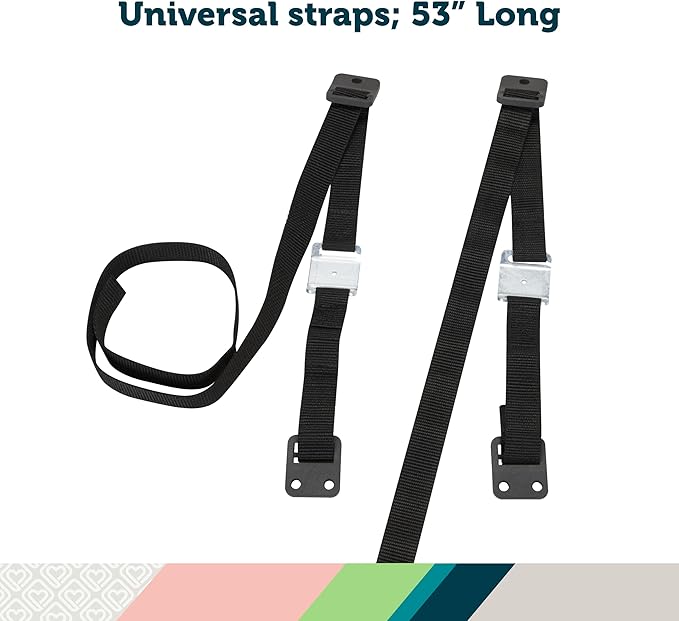 Safety 1st TV & Furniture Safety Straps, Black, 2‑Pack, Screws Included (Pack of 12)
