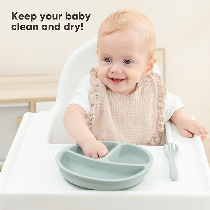 Bearmoss 8 Pack Muslin Baby Bibs for Drooling and Teething, Soft Bibs for Girls, Boys, Newborn