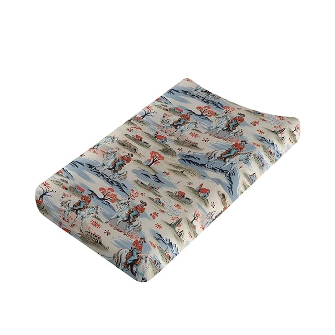 Western Cowboy Changing Pad Cover for Baby Girls Diaper Changing Pad Covers 32”x16” Horse Southwestern Newborn Infant Changing Table Sheet Changing Mat Covers
