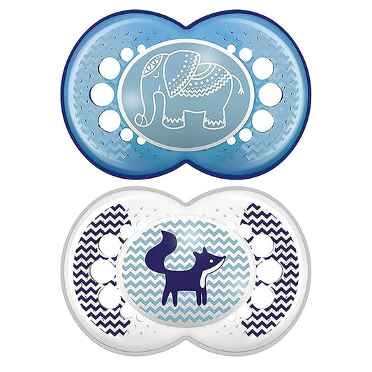MAM Original, Nipple Shape Helps Promote Healthy Oral Development, 2 Pack, 16+ Months, Elephant