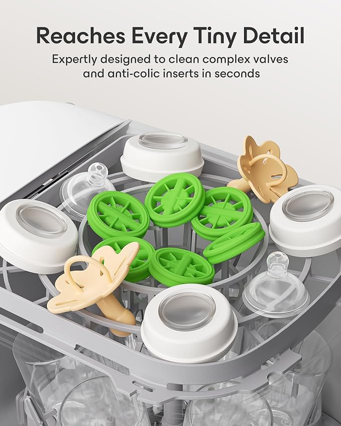 Baby Bottle Washer Pro, Sterilizer & Dryer — Wash 6 Bottles at Once, All-in-One Cleaner for Bottles, Pump Parts & Baby Essentials – Replaces Hand Washing, Time-Saving for Busy Parents