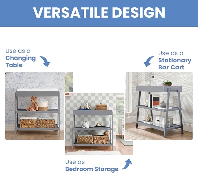 Delta Children Scout Changing Table - Greenguard Gold Certified, Grey